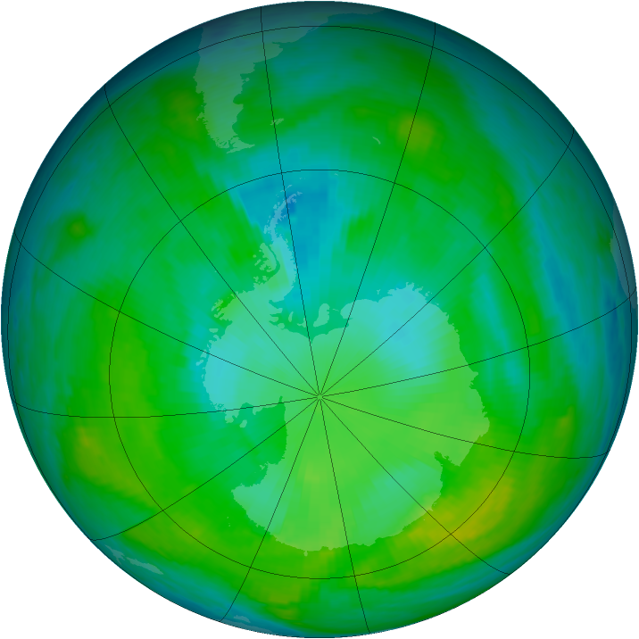 Antarctic ozone map for 26 January 1981